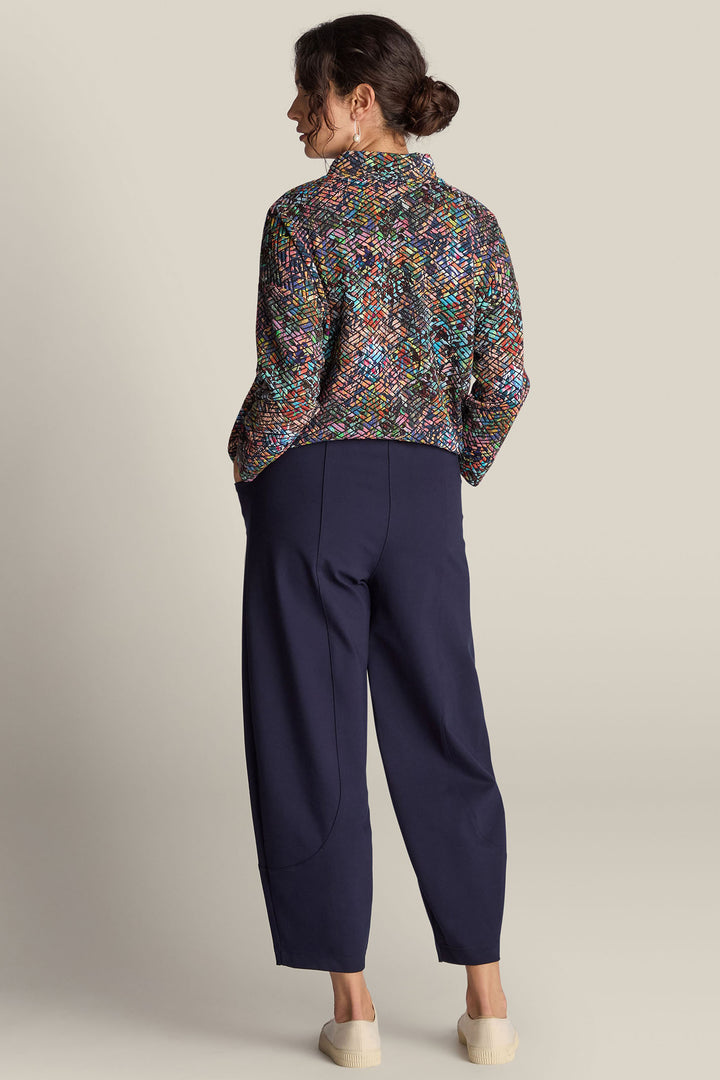 Sahara SPP20251-P Midnight Navy Ponte Bubble Trousers - Dotique