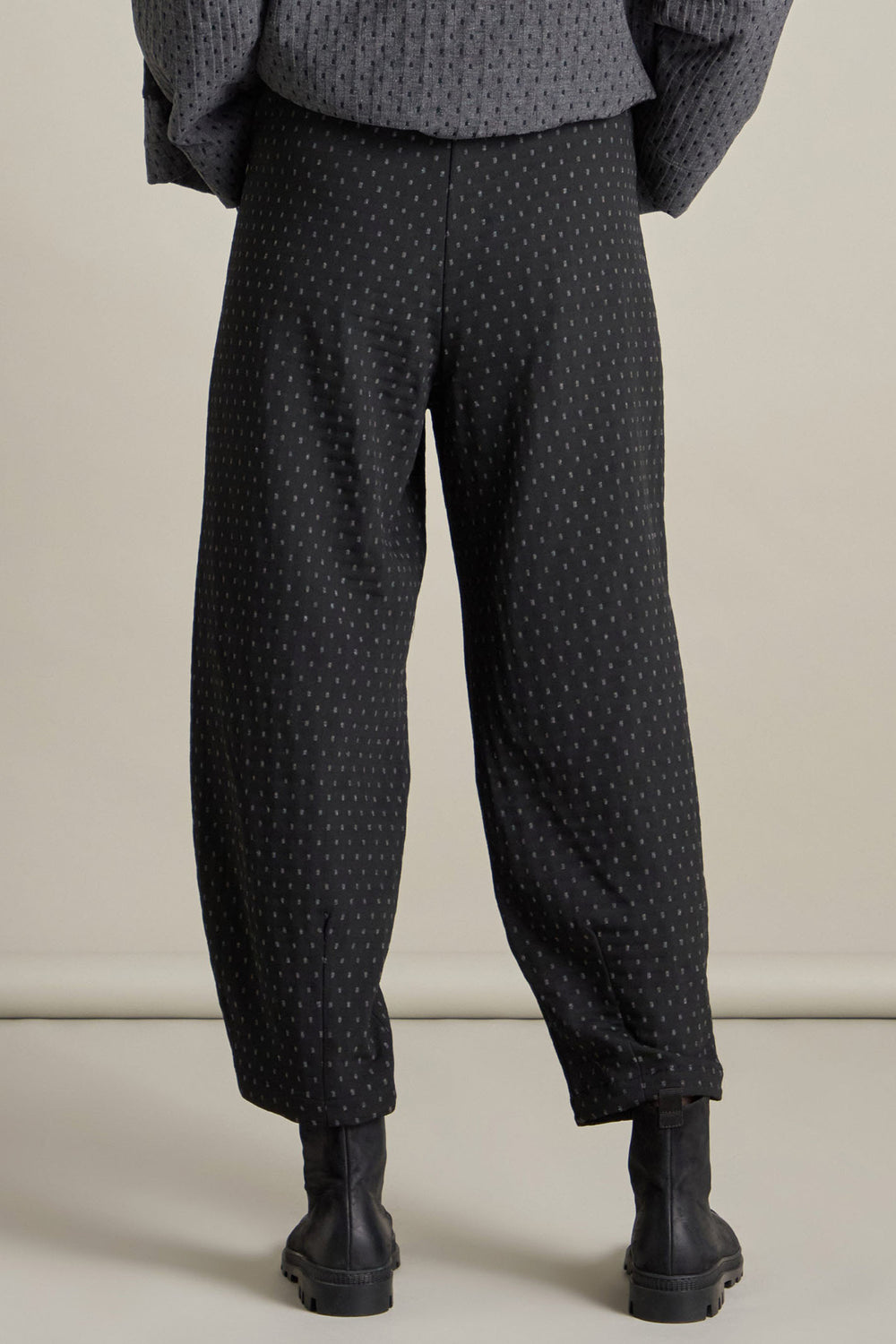 Sahara SPP5908-SDFJ Black/Grey Square Jacquard Bubble Trouser - Dotique