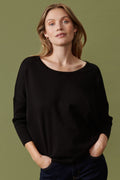 Saint Tropez 30500003 A2561 MilaSZ Round Neck Jumper Black - Dotique - SAINT TROPEZ