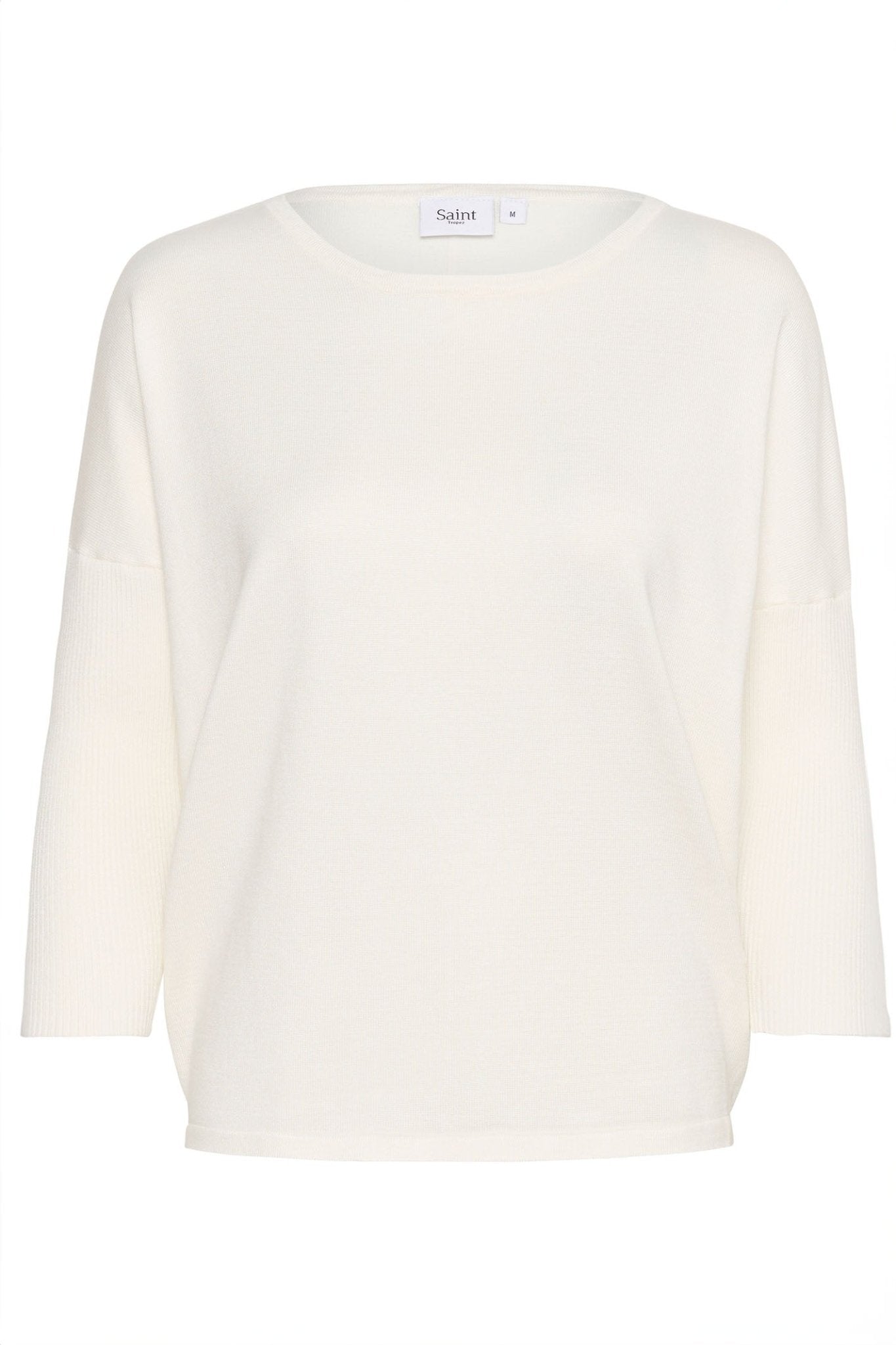 Saint Tropez 30500003 A2561 MilaSZ Round Neck Jumper Ice White - Dotique - SAINT TROPEZ