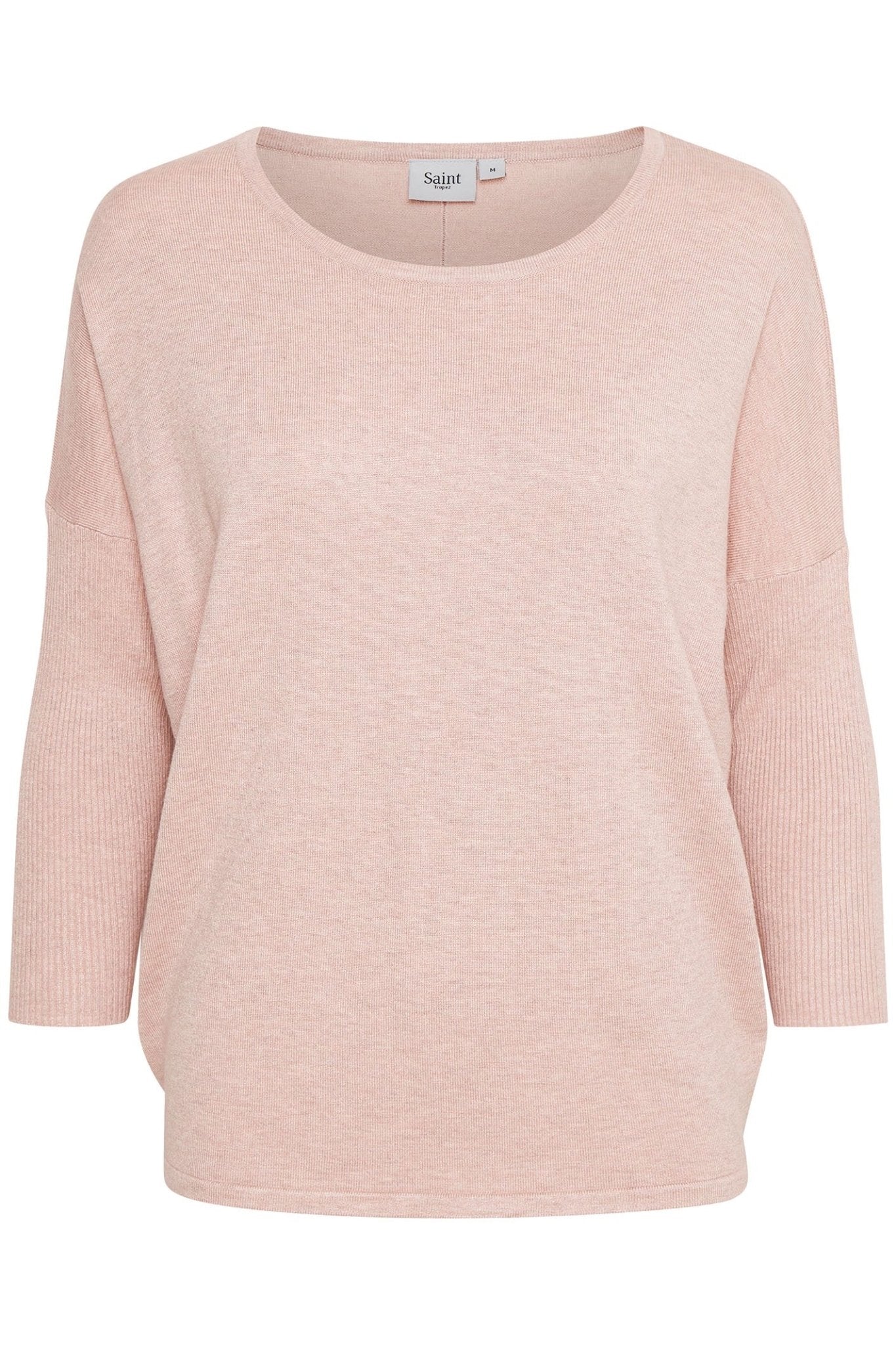 Saint Tropez 30500003 A2561 MilaSZ Round Neck Jumper Pink Ash Rose Melange - Dotique - SAINT TROPEZ