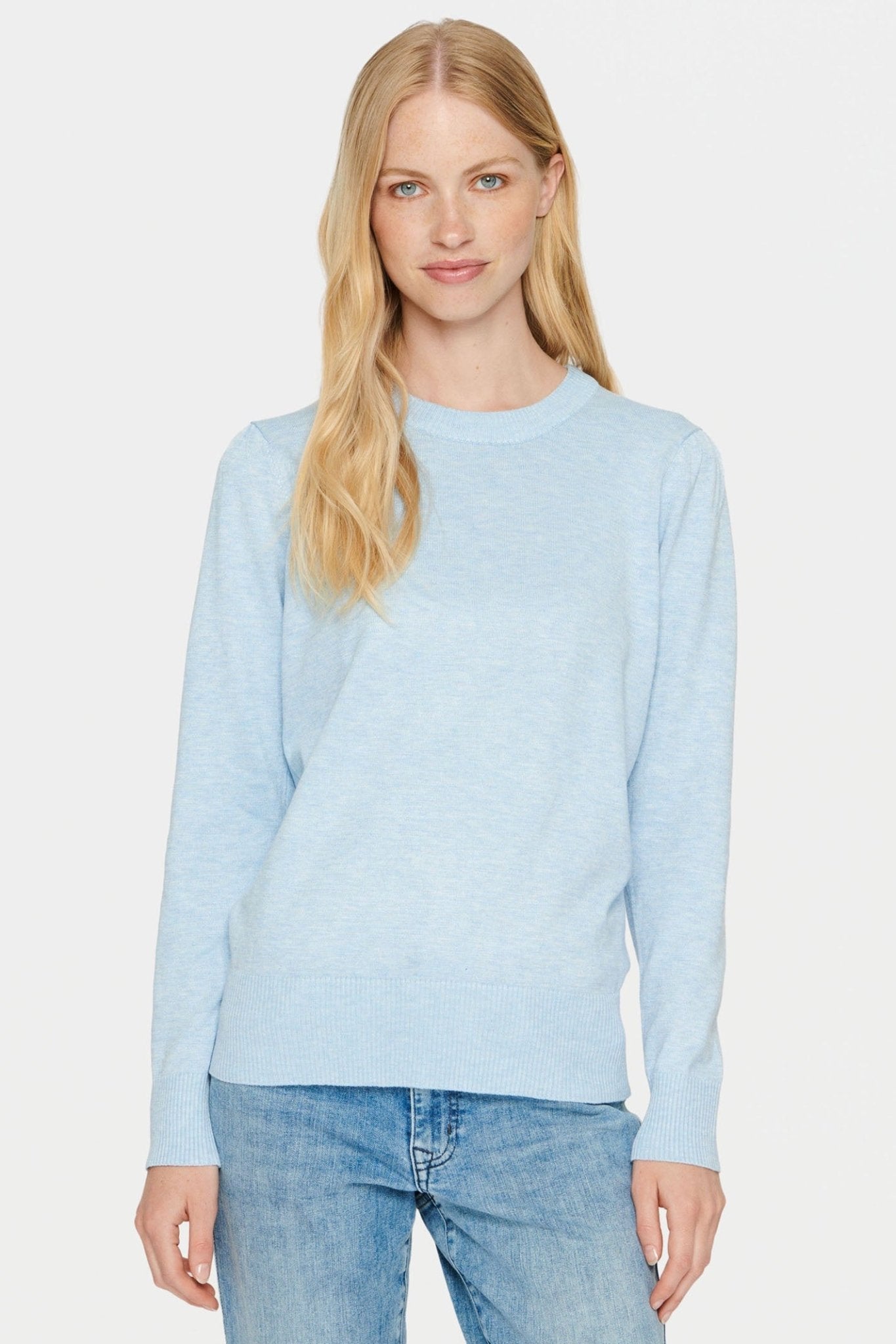 Saint Tropez 30511753 MilaSz Jumper Blue Heather Melange - Dotique - SAINT TROPEZ