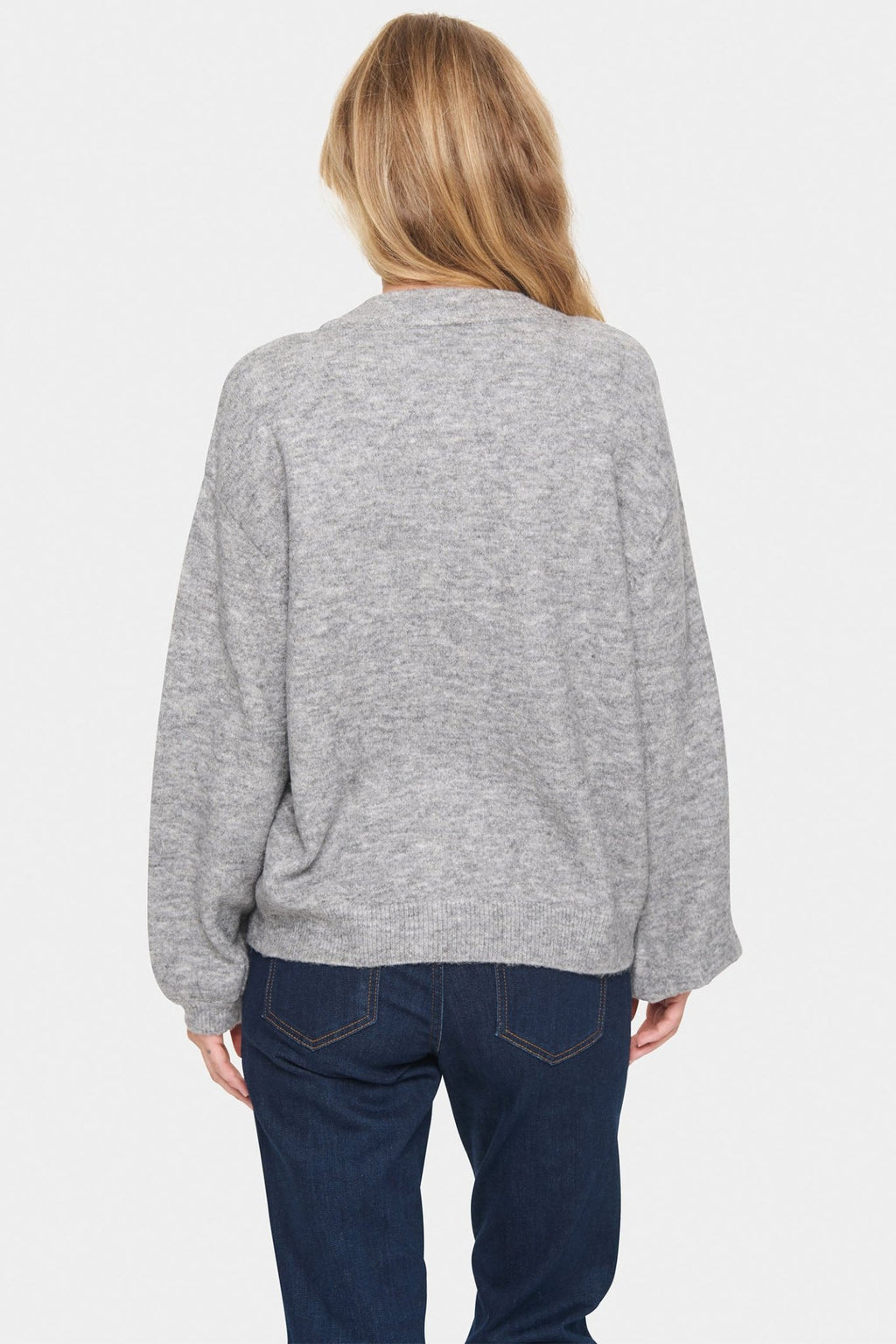 Saint Tropez 30512987 BarbelSZ Pullover Gray Quill Melange - Dotique