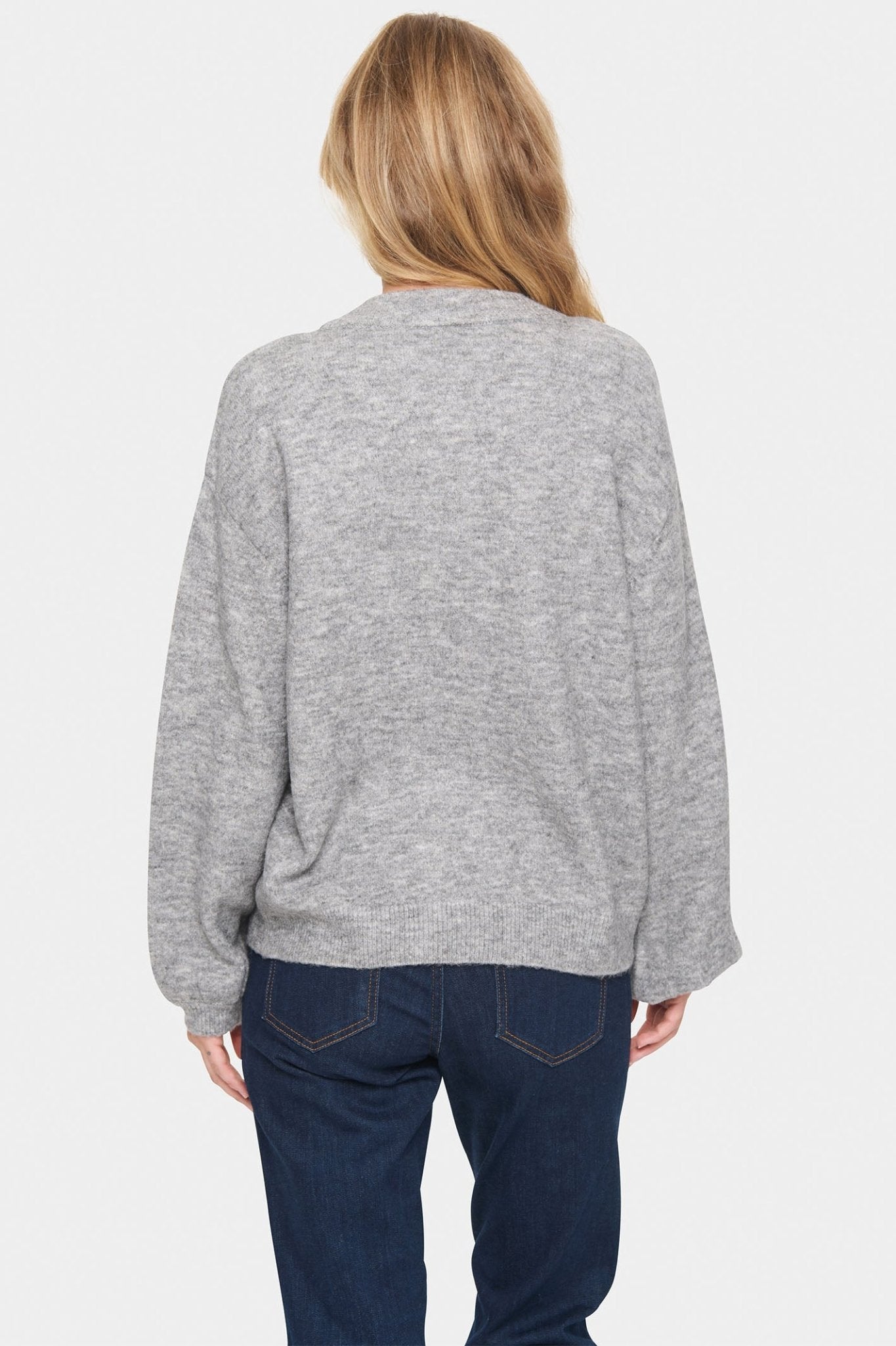 Saint Tropez 30512987 BarbelSZ Pullover Gray Quill Melange - Dotique