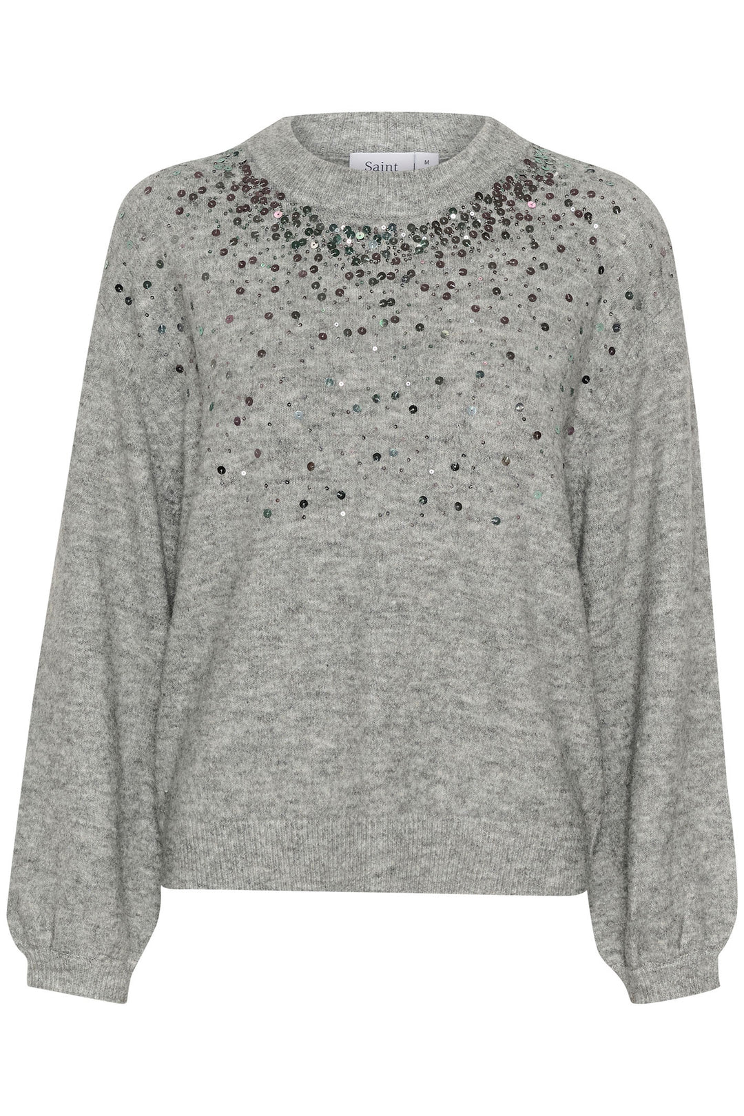 Saint Tropez 30512987 BarbelSZ Pullover Gray Quill Melange - Dotique