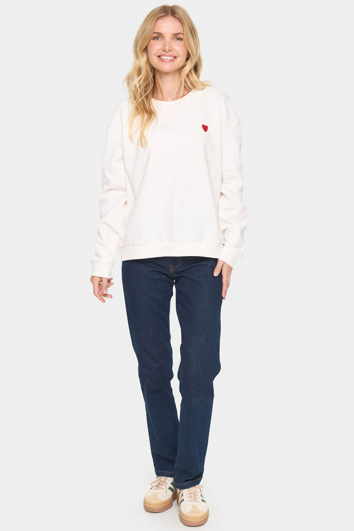 Saint Tropez 30513631 HannikaSZ Sweatshirt Ice White - Dotique