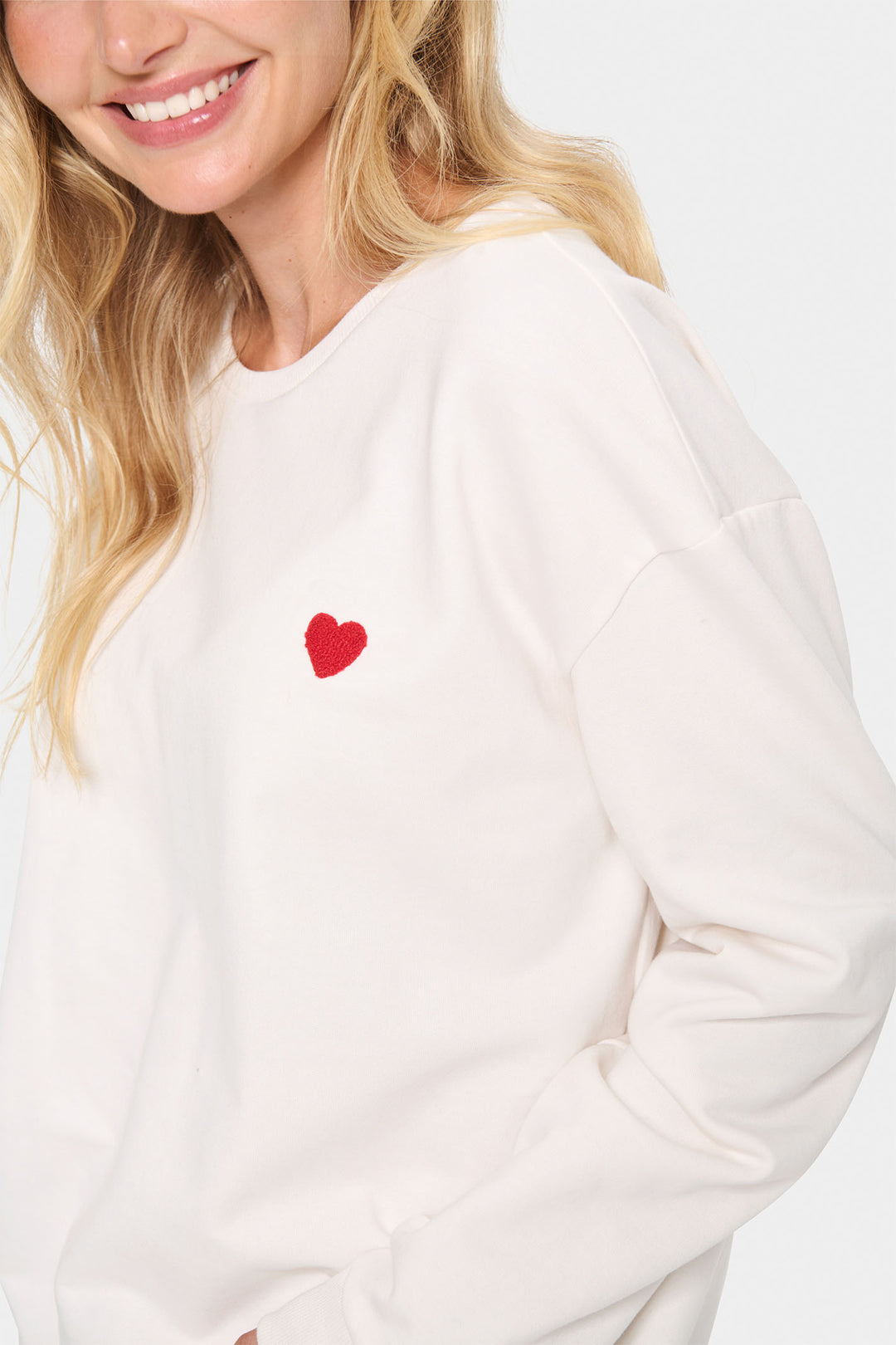 Saint Tropez 30513631 HannikaSZ Sweatshirt Ice White - Dotique