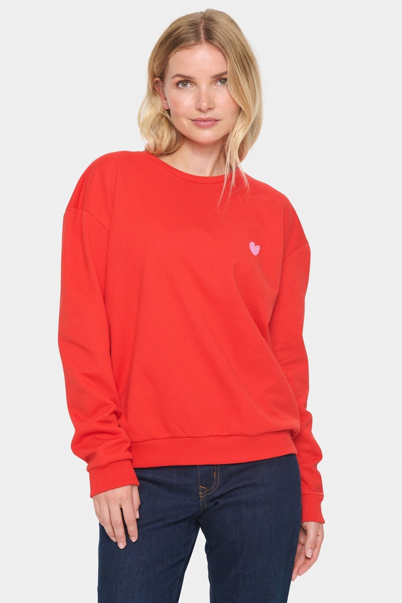 Saint Tropez 30513631 HannikaSZ Sweatshirt Racing Red - Dotique