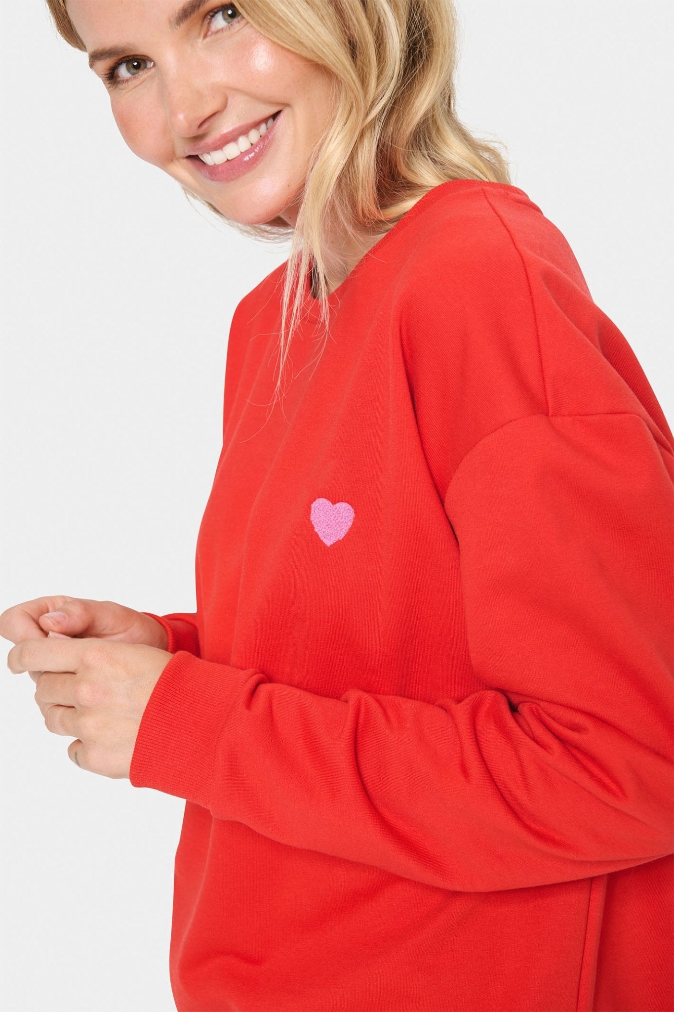 Saint Tropez 30513631 HannikaSZ Sweatshirt Racing Red - Dotique
