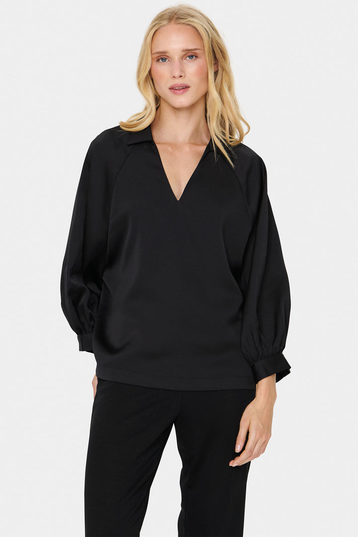 Saint Tropez 30513659 HandianiSZ Blouse Black - Dotique