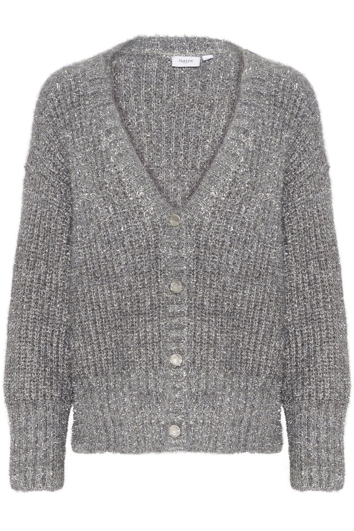 Saint Tropez 30513664 HalfaSZ Cardigan Silver - Dotique