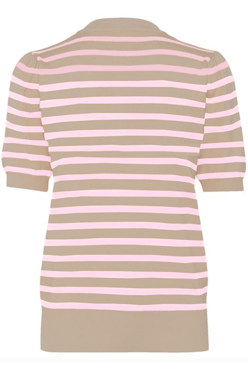 Saint Tropez 30513768 MilaSZ Short Sleeve Striped Pullover Plaza Taupe Pink Stripe - Dotique - SAINT TROPEZ