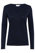 Saint Tropez 30513960 MilaSZ Long Sleeve V-Neck Jumper Night Sky - Dotique