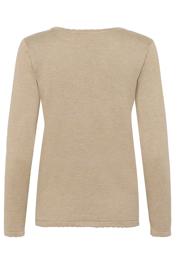 Saint Tropez 30513960 MilaSZ Long Sleeve V-Neck Jumper Plaza Taupe - Dotique