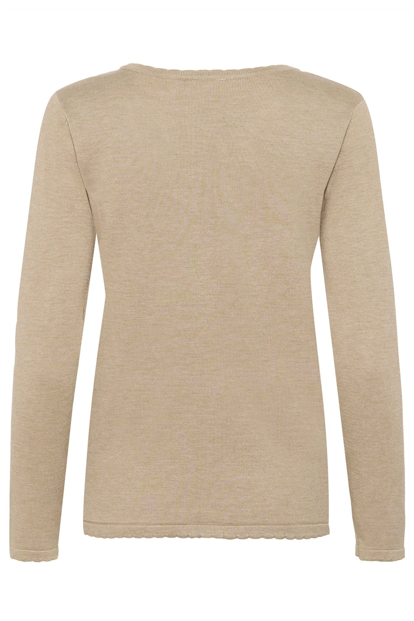 Saint Tropez 30513960 MilaSZ Long Sleeve V-Neck Jumper Plaza Taupe - Dotique