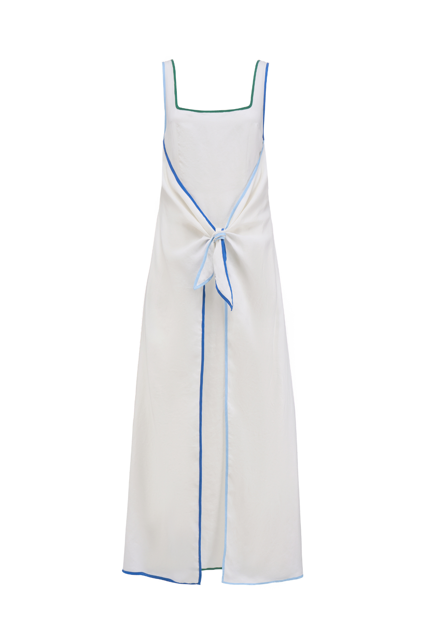 Relaxed yet flattering maxi dress by Sancia with a square neckline and adjustable tie front. Lightweight, easy to wear and perfect for summer. Shop at Dotique.