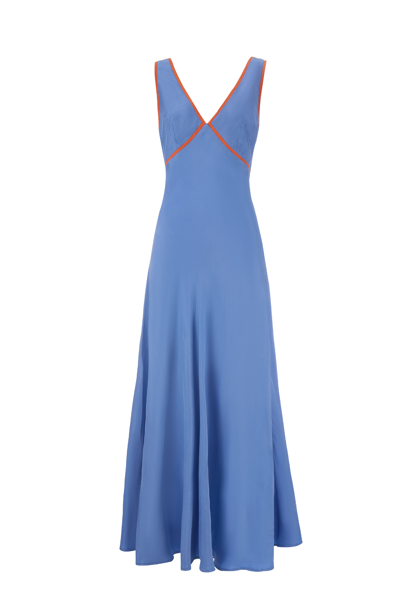 Elegant Pacific Blue dress by Sancia with soft waist shaping and flowing skirt. Lightweight cupro for effortless summer dressing. Shop at Dotique.