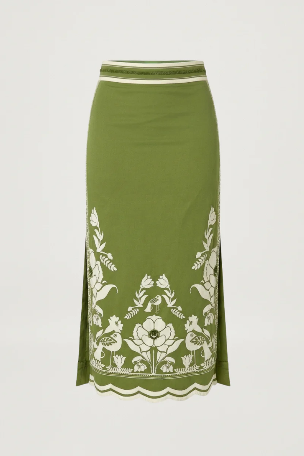 Scarlett Poppies Sandina Skirt Calla Green/Papyrus by Scarlett Poppies, shop the vendor at Dotique.