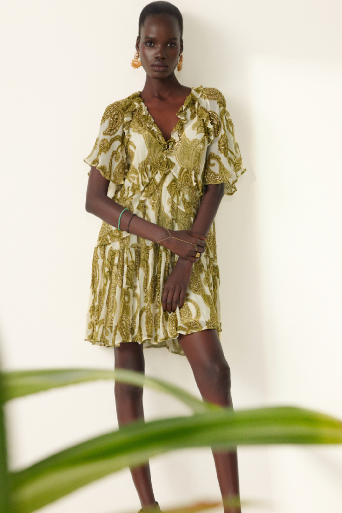 Scarlett Poppies Ulf Dress Papyrus/Kombu Green