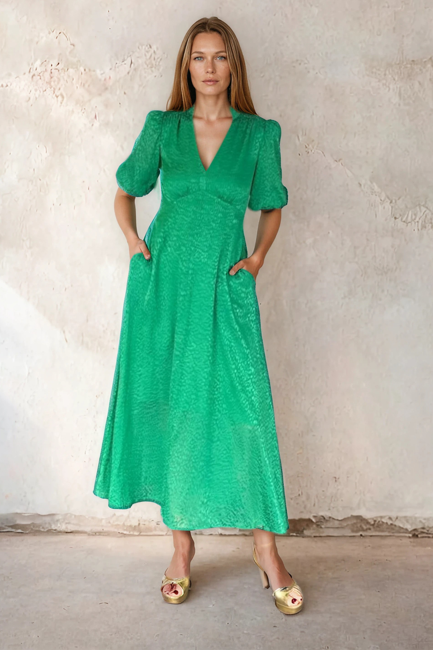 Sirens Elena Dress Green Leopard