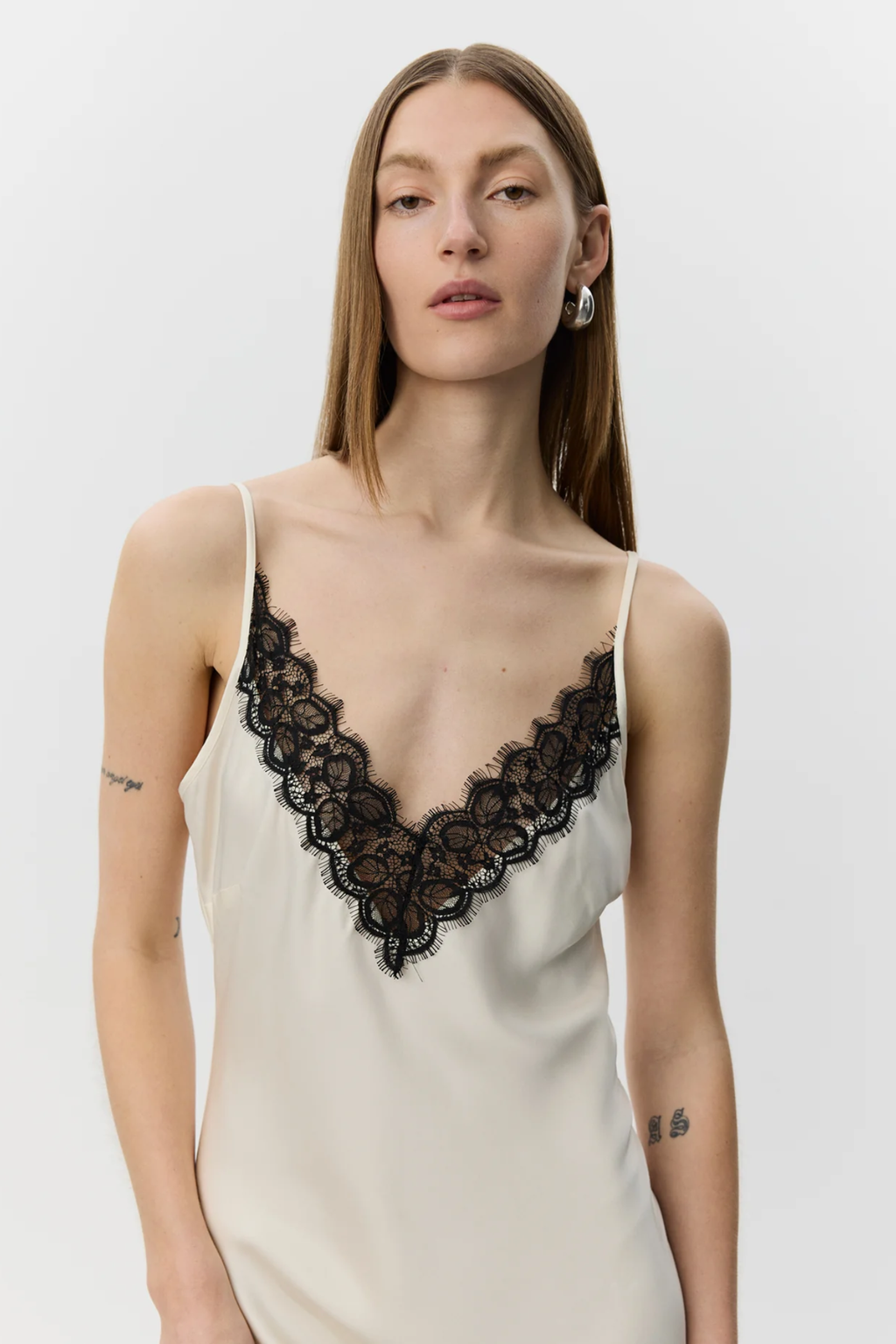 Sofie Schnoor Bettsw Cream Satin Slip Dress S262306 by Sofie Schnoor, shop Sofie Schnoor at Dotique.