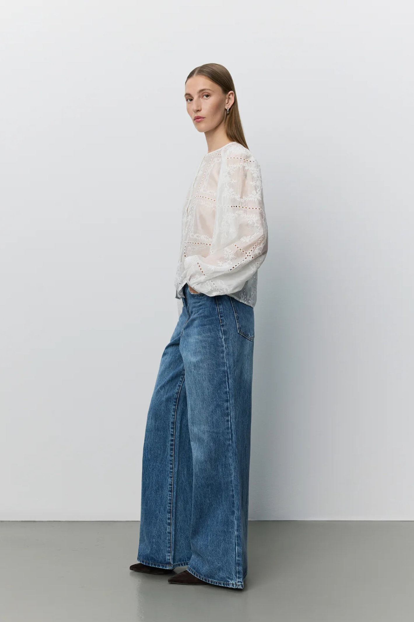 Sofie Schnoor off white broderie anglaise shirt with smocked cuffs – Dotique