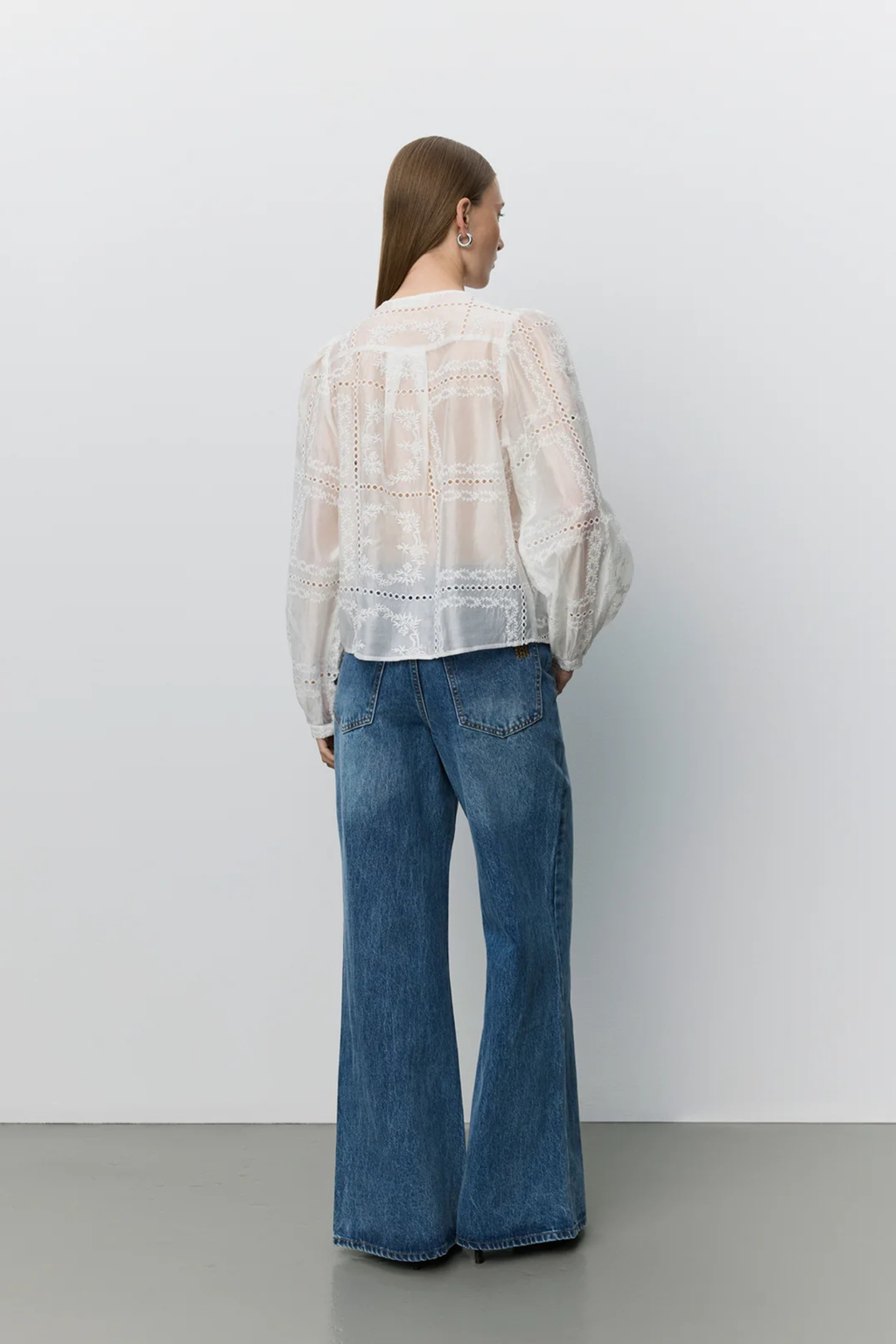 Sofie Schnoor off white broderie anglaise shirt with smocked cuffs – Dotique