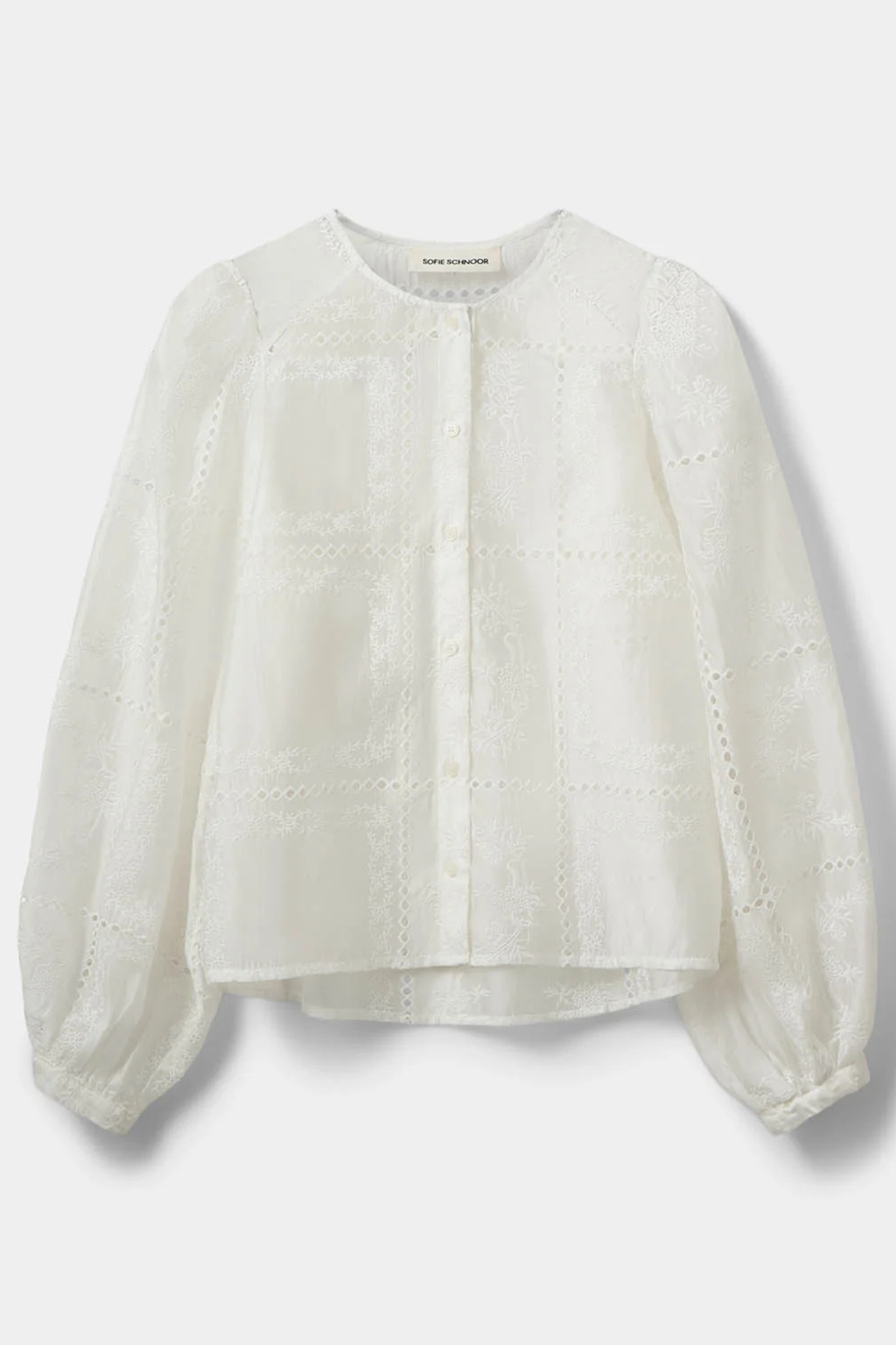 Sofie Schnoor off white broderie anglaise shirt with smocked cuffs – Dotique