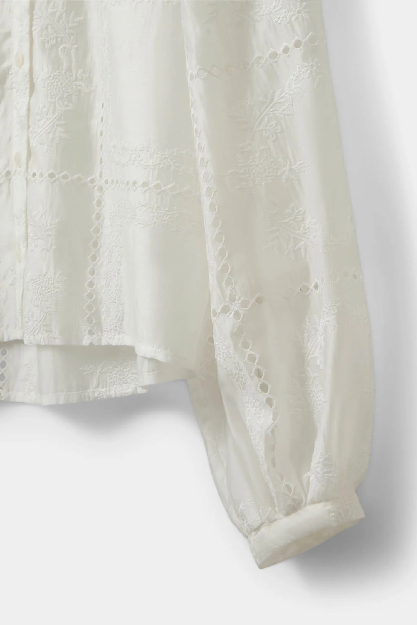 Sofie Schnoor off white broderie anglaise shirt with smocked cuffs – Dotique