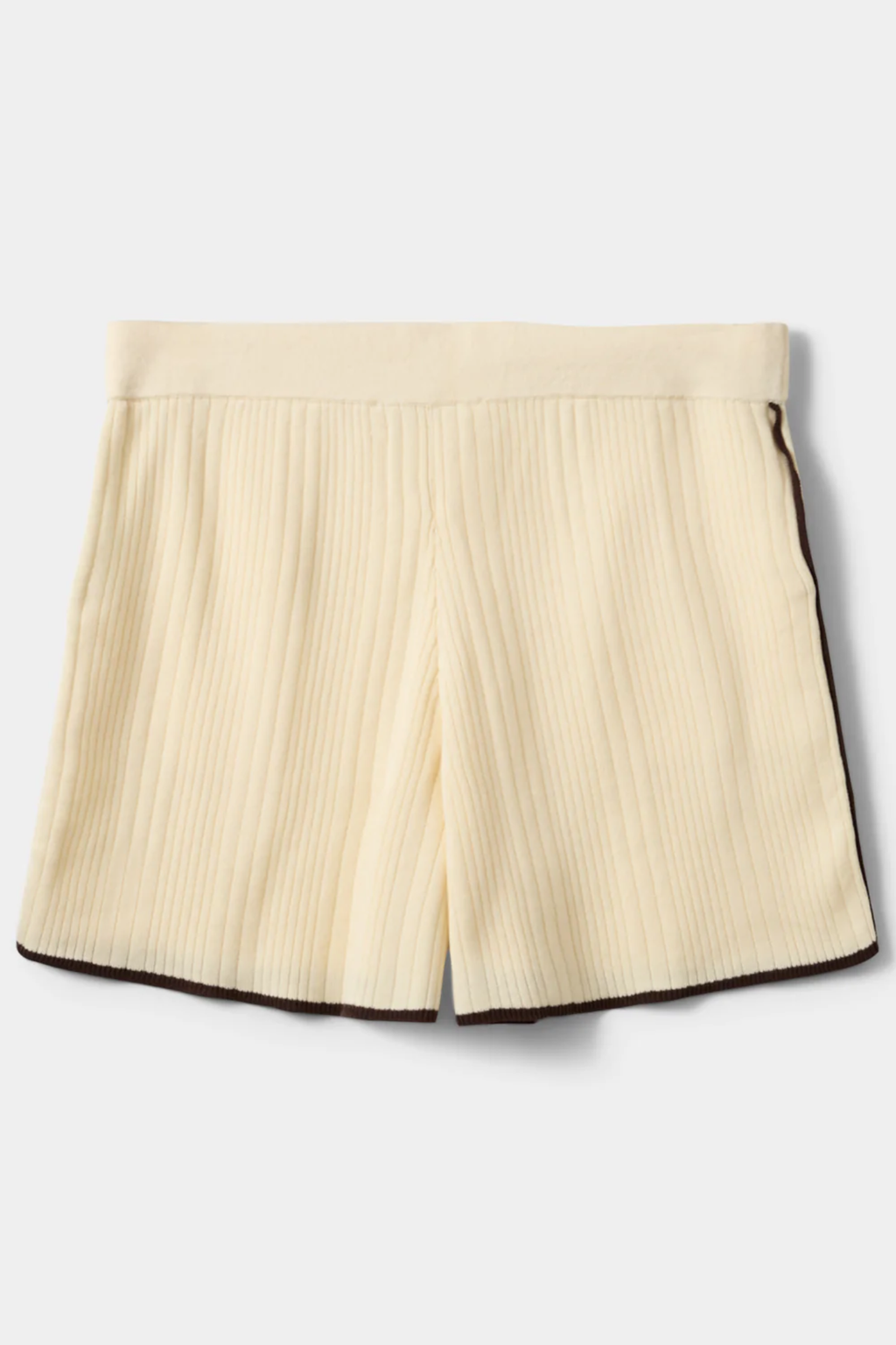 Sofie Schnoor Joliesw Knit Shorts S262342 by Sofie Schnoor in beige with dark trim, shop Sofie Schnoor at Dotique