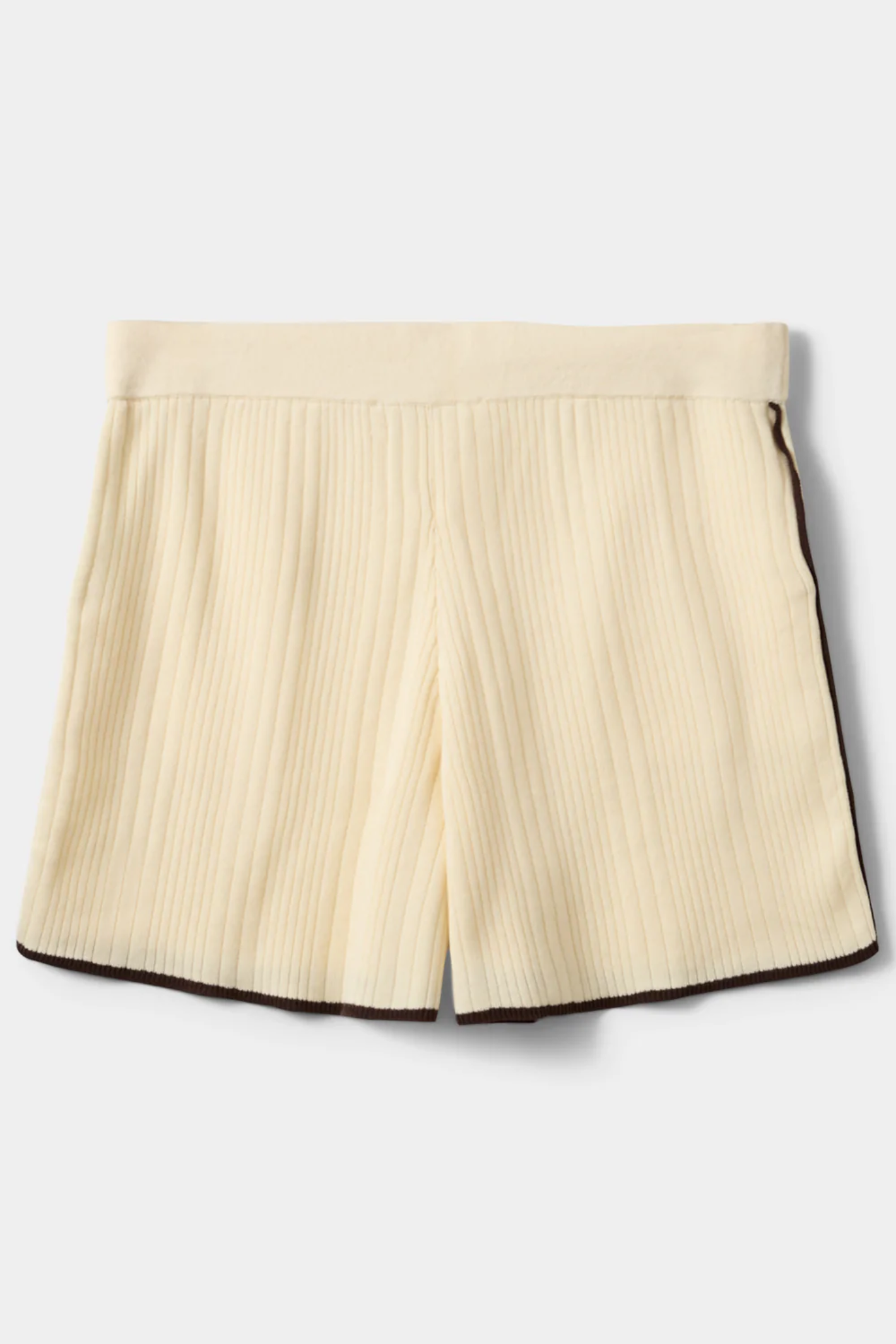 Sofie Schnoor Joliesw Knit Shorts S262342 by Sofie Schnoor in beige with dark trim, shop Sofie Schnoor at Dotique