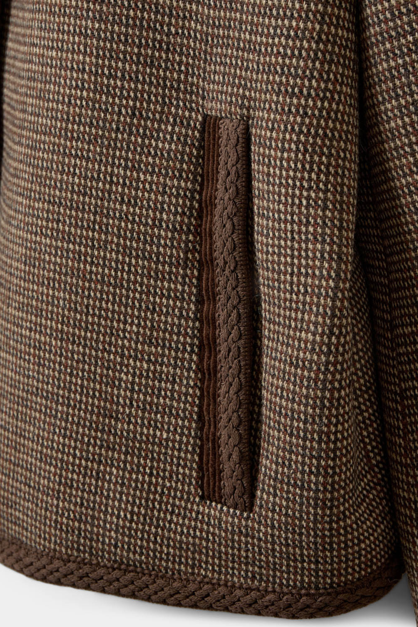 Sofie Schnoor brown check short blazer with corduroy collar – Dotique
