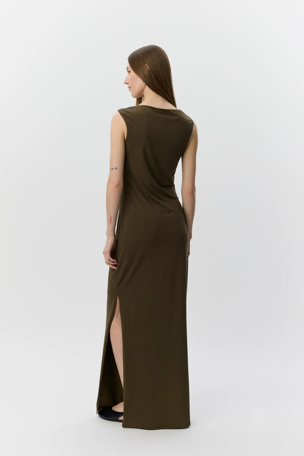 Sofie Schnoor Ragnisw Jersey Maxi Dress S262331 by Sofie Schnoor in olive, shop Sofie Schnoor at Dotique.