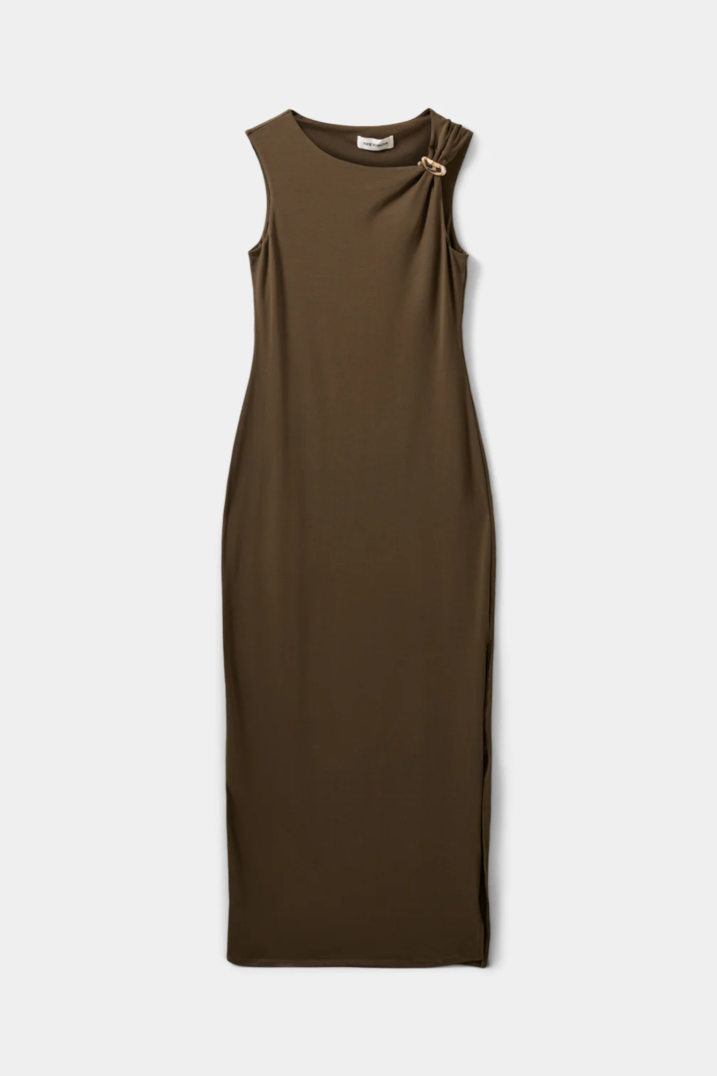Sofie Schnoor Ragnisw Jersey Maxi Dress S262331 in olive green by Sofie Schnoor, shop Sofie Schnoor at Dotique.