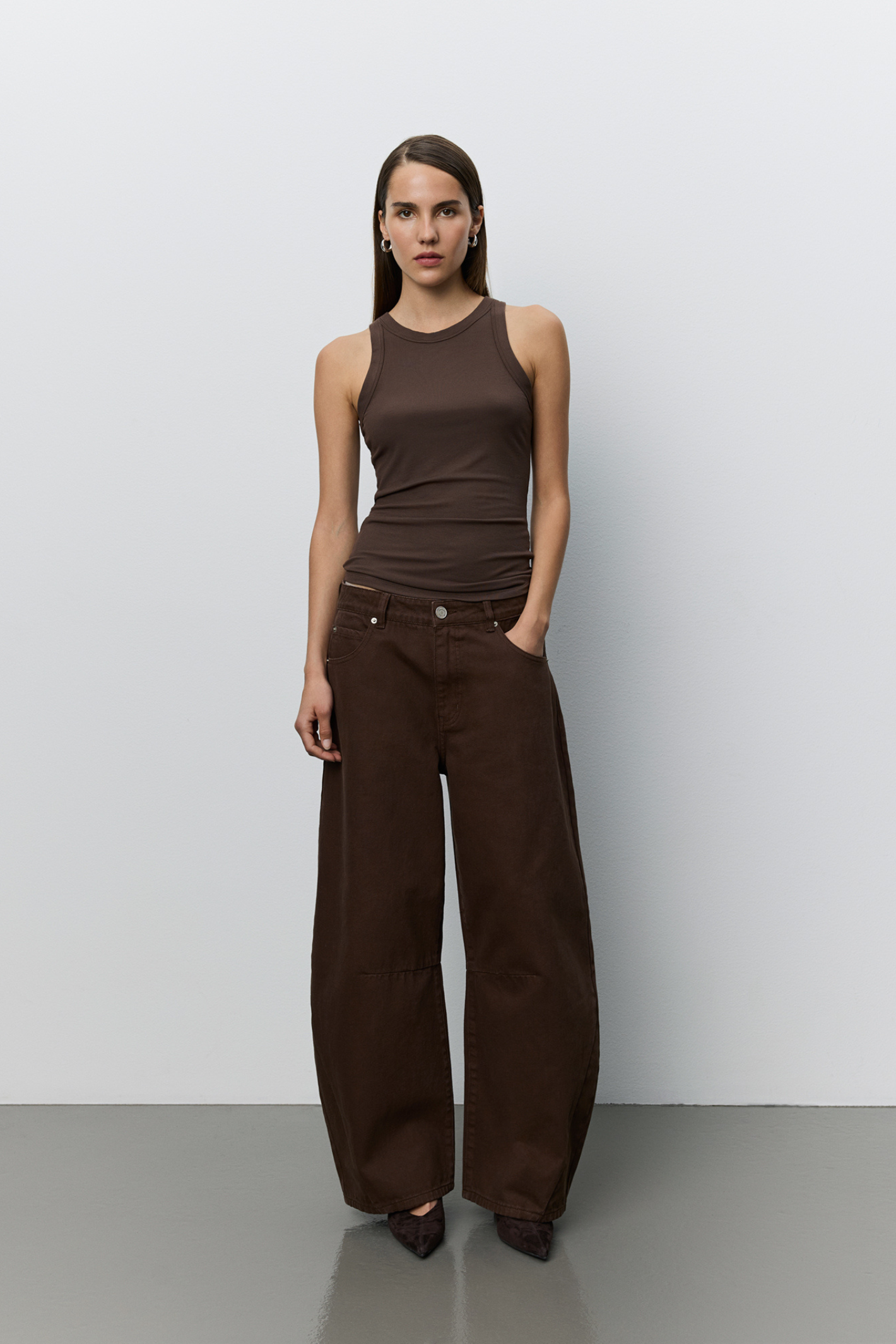 Sofie Schnoor Tomarsw Dark Brown Barrel Jeans Trousers SNOS709