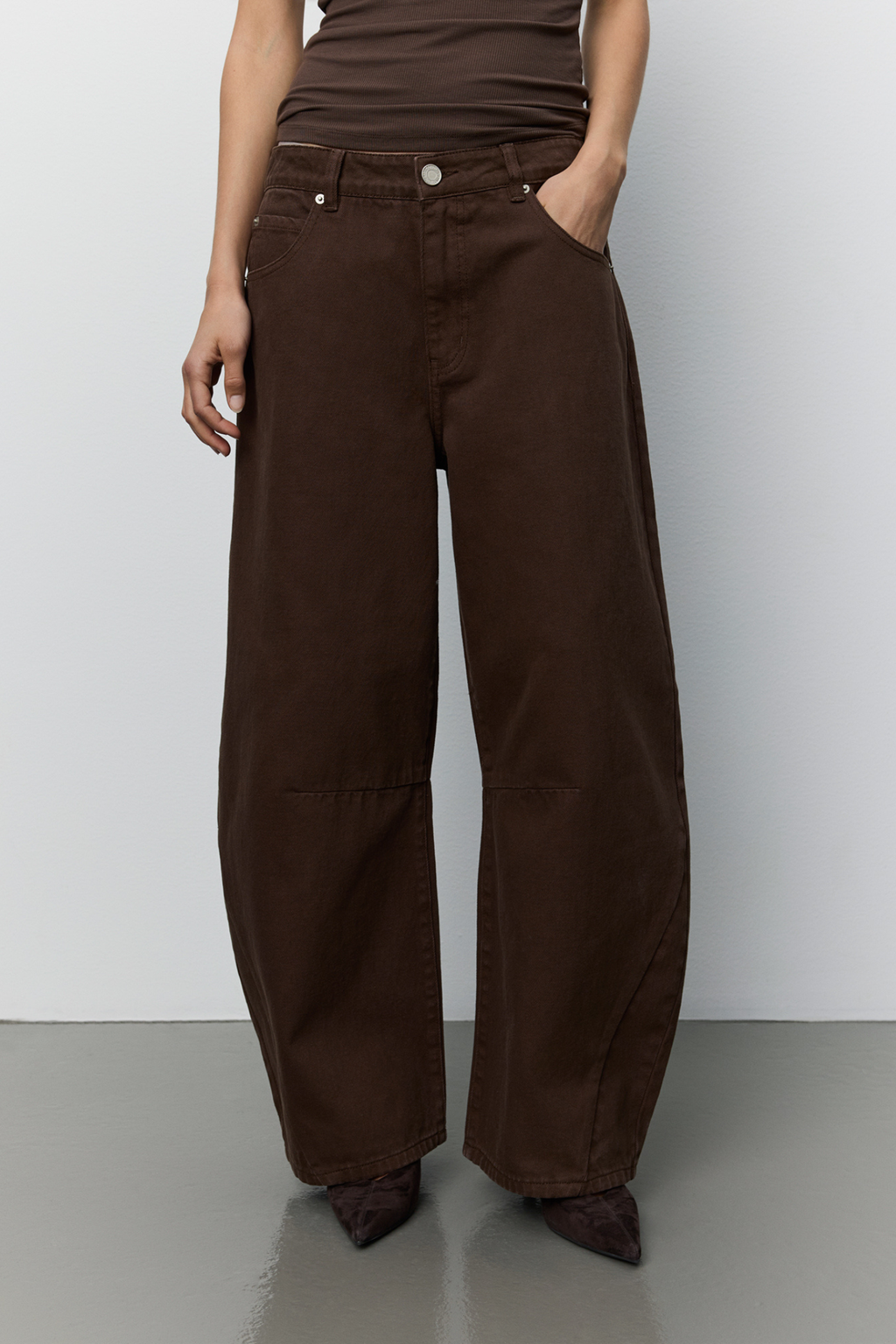 Sofie Schnoor Tomarsw Dark Brown Barrel Jeans Trousers SNOS709