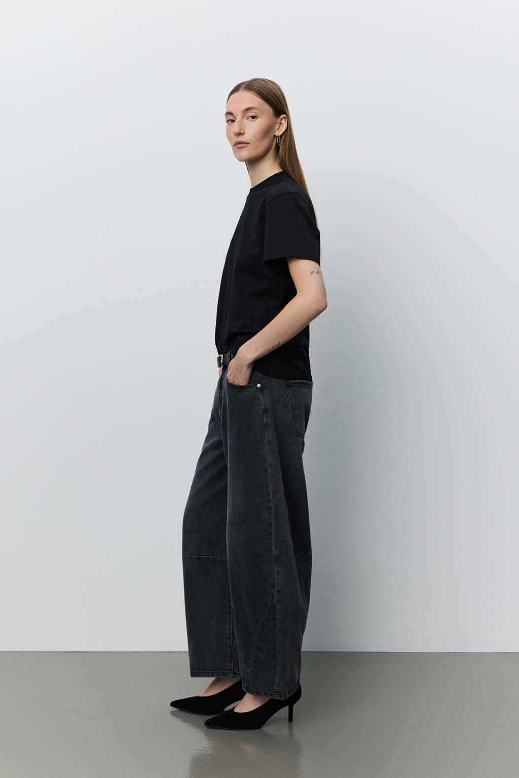 Sofie Schnoor Tomarsw Washed Black Barrel Jeans Trousers SNOS709