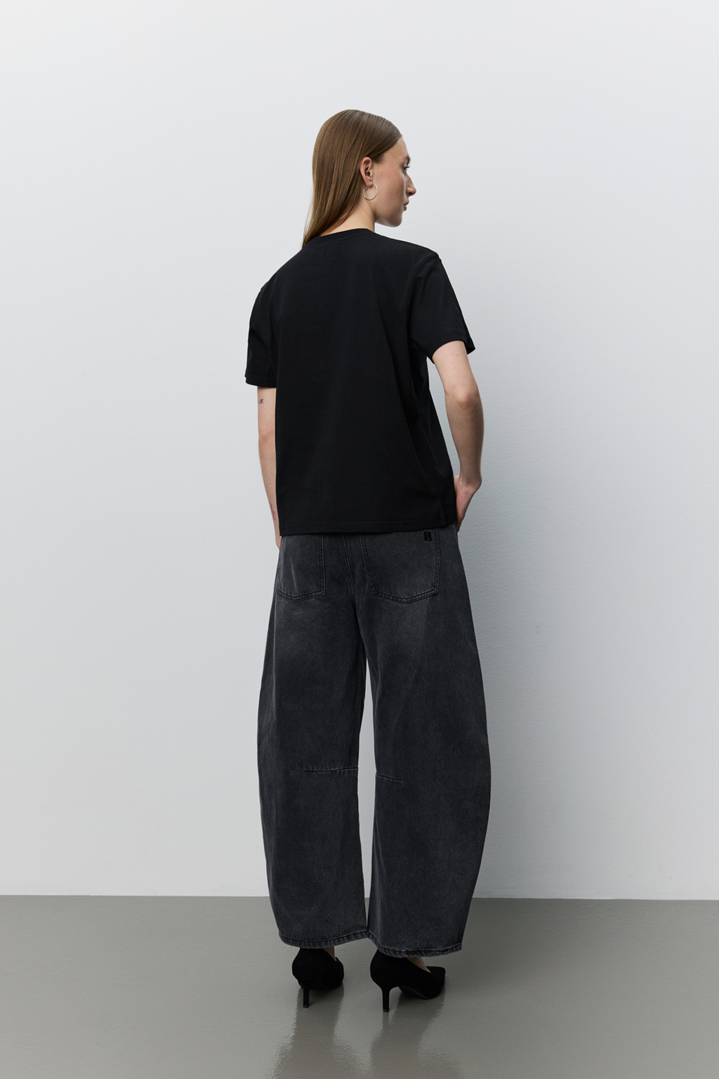 Sofie Schnoor Tomarsw Washed Black Barrel Jeans Trousers SNOS709