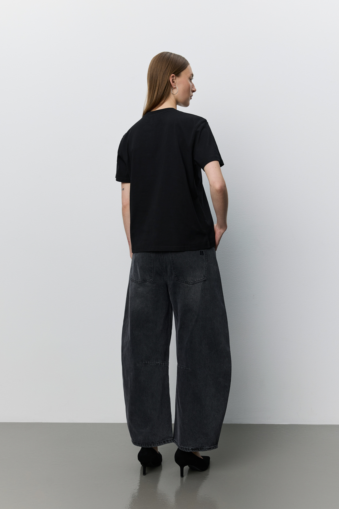 Sofie Schnoor Tomarsw Washed Black Barrel Jeans Trousers SNOS709