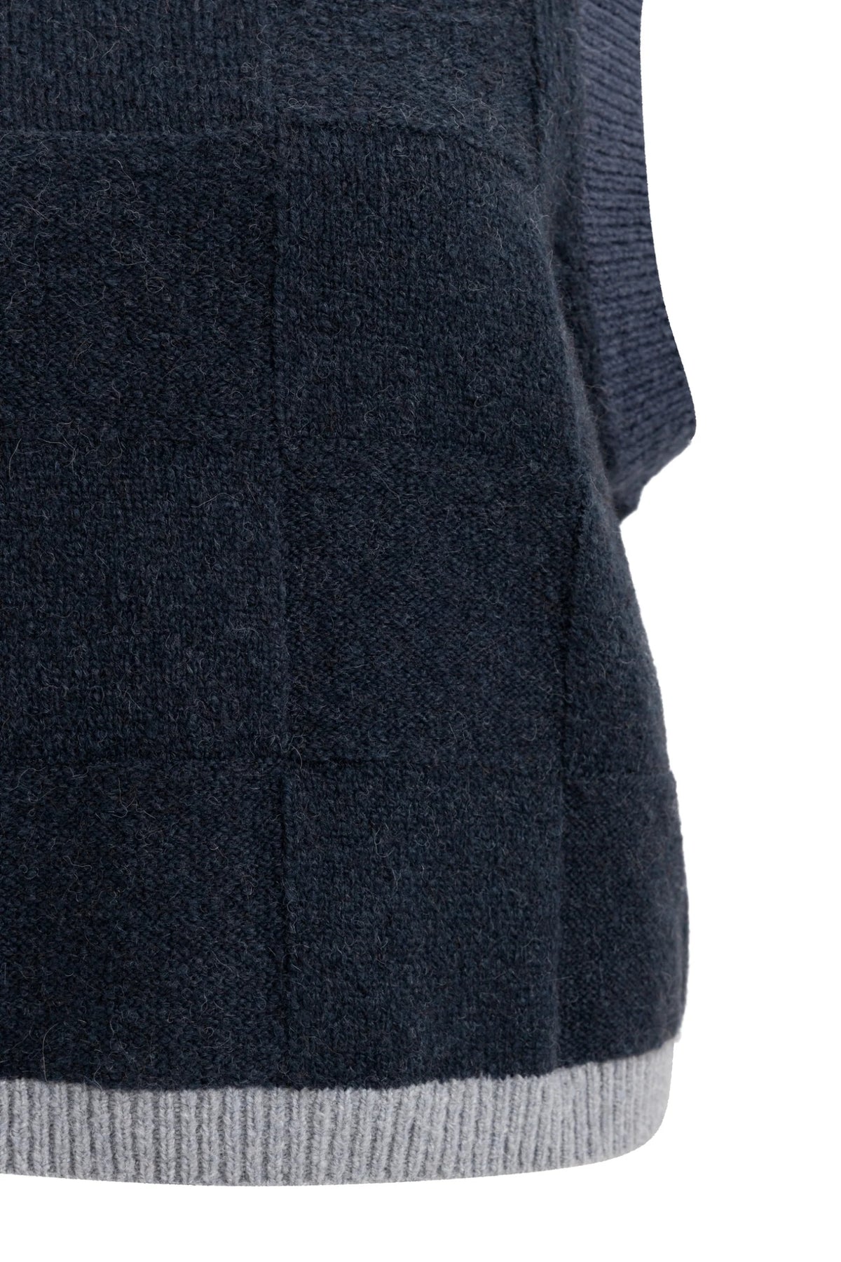 YAYA Spencer Jumper with Check Textured - Cat Black Dessin 01-000634-609
