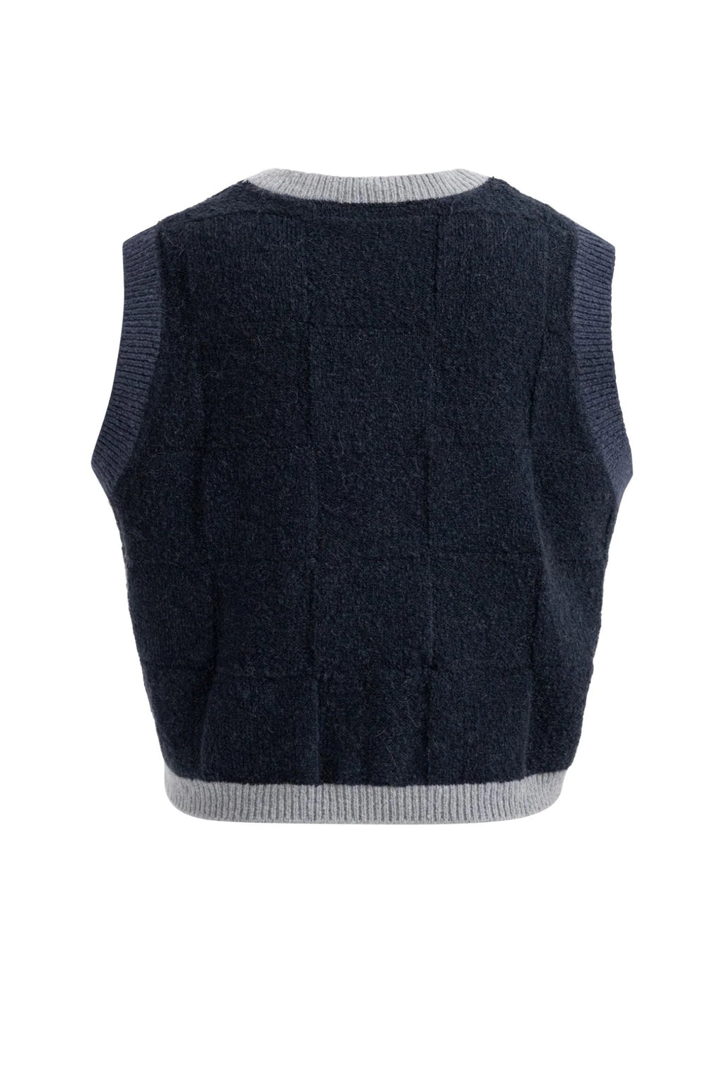 YAYA Spencer Jumper with Check Textured - Cat Black Dessin 01-000634-609