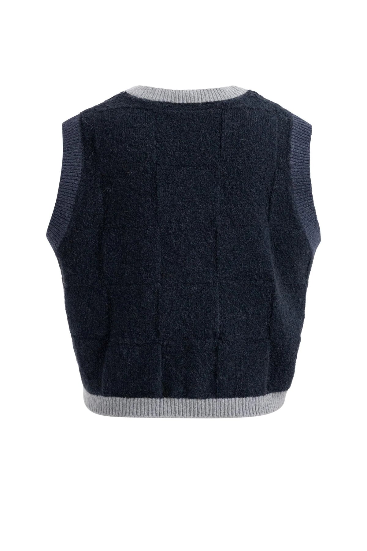 YAYA Spencer Jumper with Check Textured - Cat Black Dessin 01-000634-609