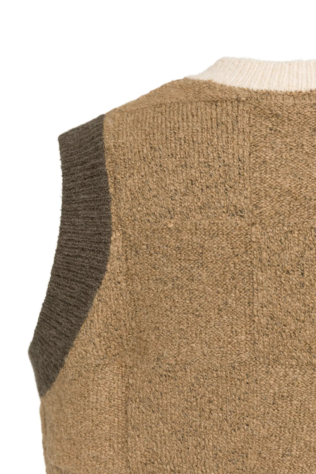 YAYA Spencer Jumper with Check Textured - Otter Brown Dessin 01-000634-609