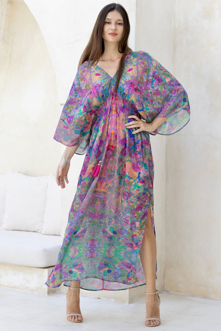 Sophia Alexia Fantasia Capri Kimono Maxi Dress Multicolour SA 126 - Dotique