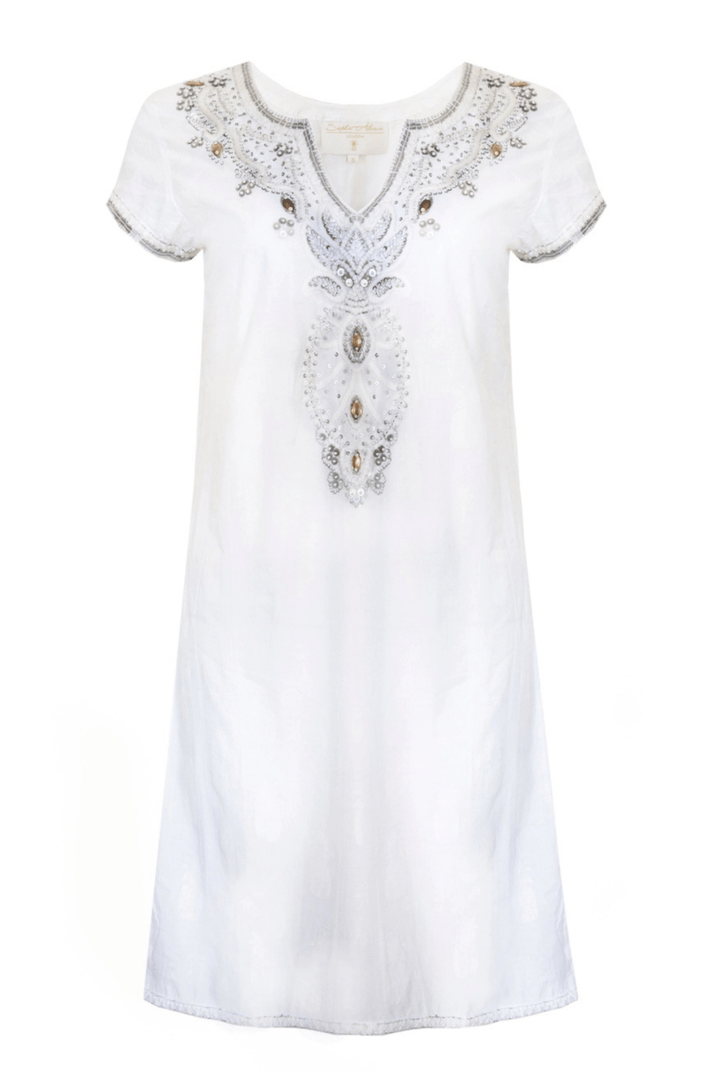 Sophia Alexia Pineapple Cotton White Summer Dress - Dotique
