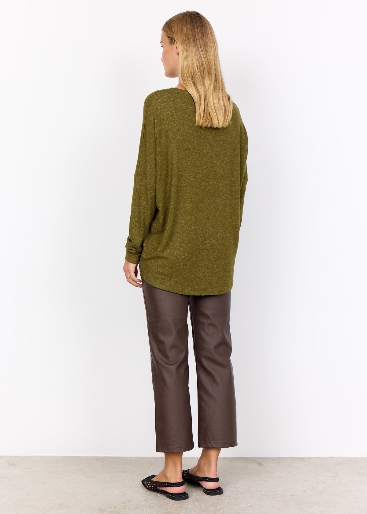 Soya Concept 24788-20 Biara Blouse Dark Olive Melange at Dotique Peak Village