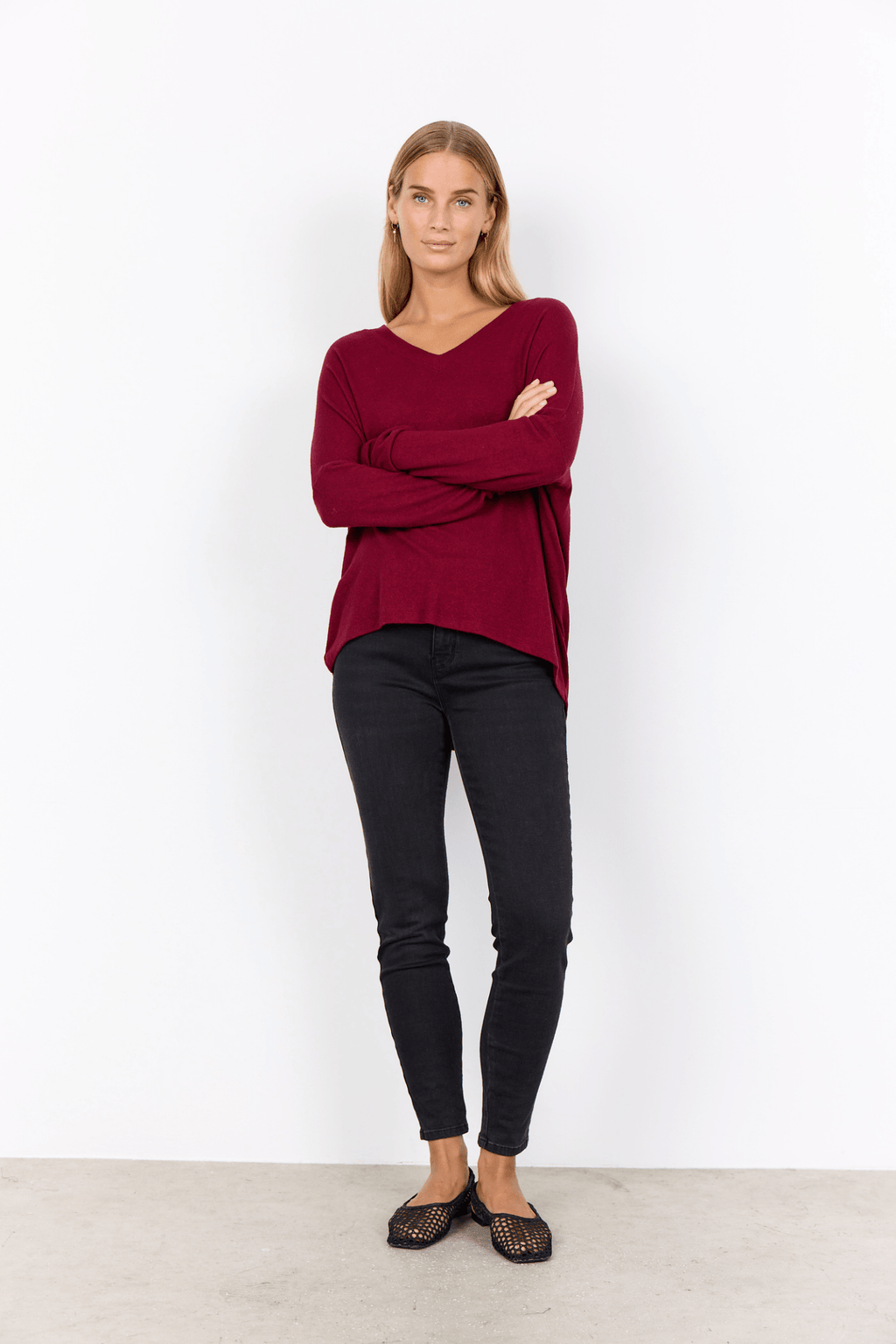 Soya Concept 25893-20 Biara Blouse Dark Red Melange