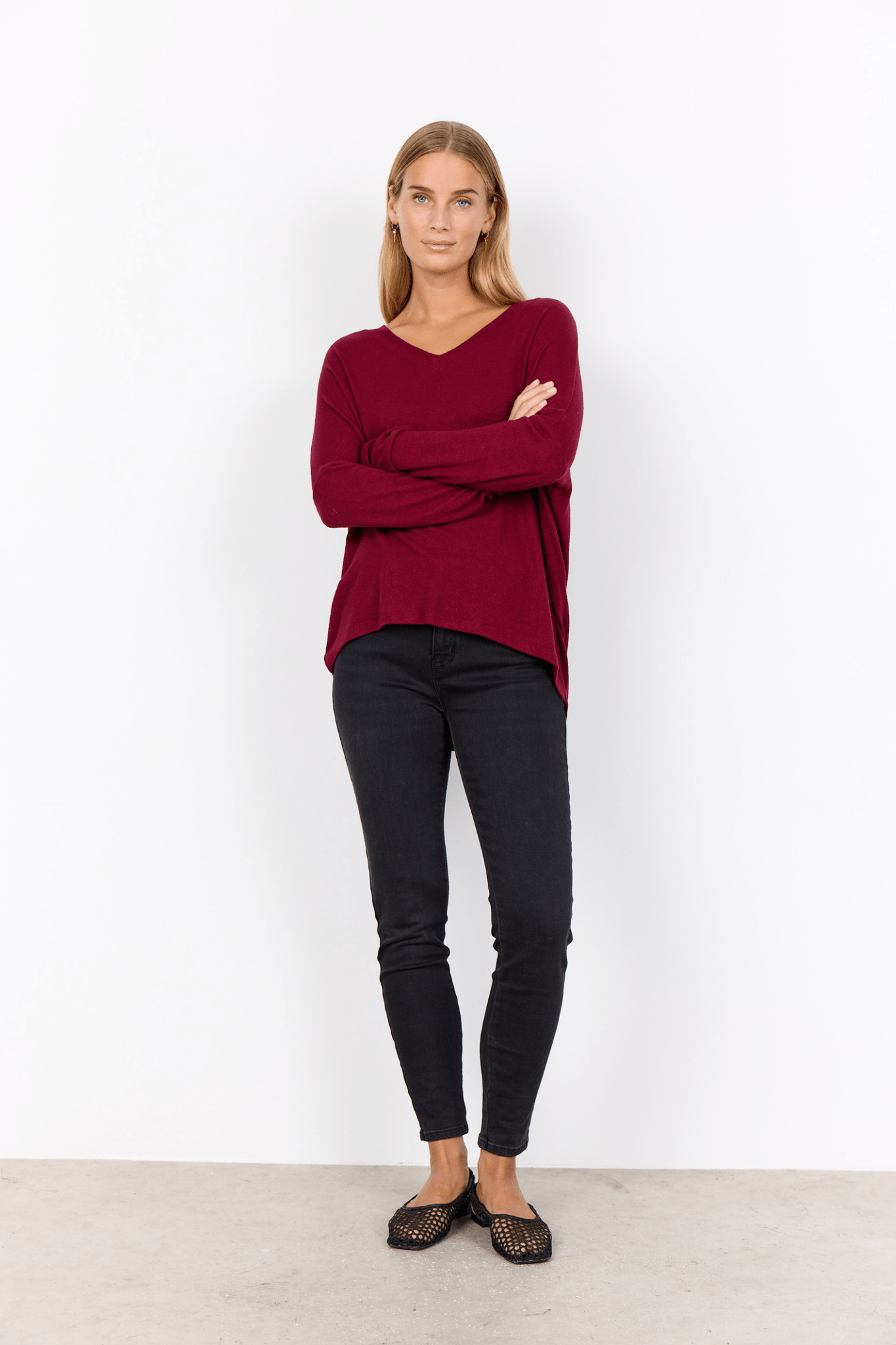 Soya Concept 25893-20 Biara Blouse Dark Red Melange