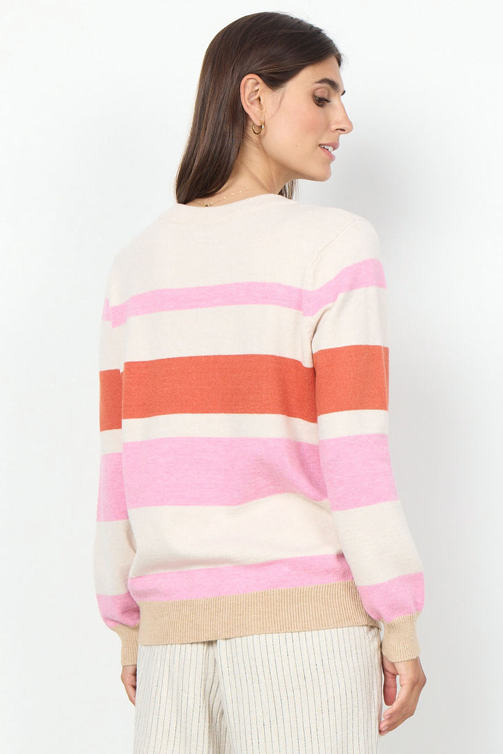 Soya Concept 33495-20 94615-8 SC-Kanita Pink Striped Jumper - Dotique