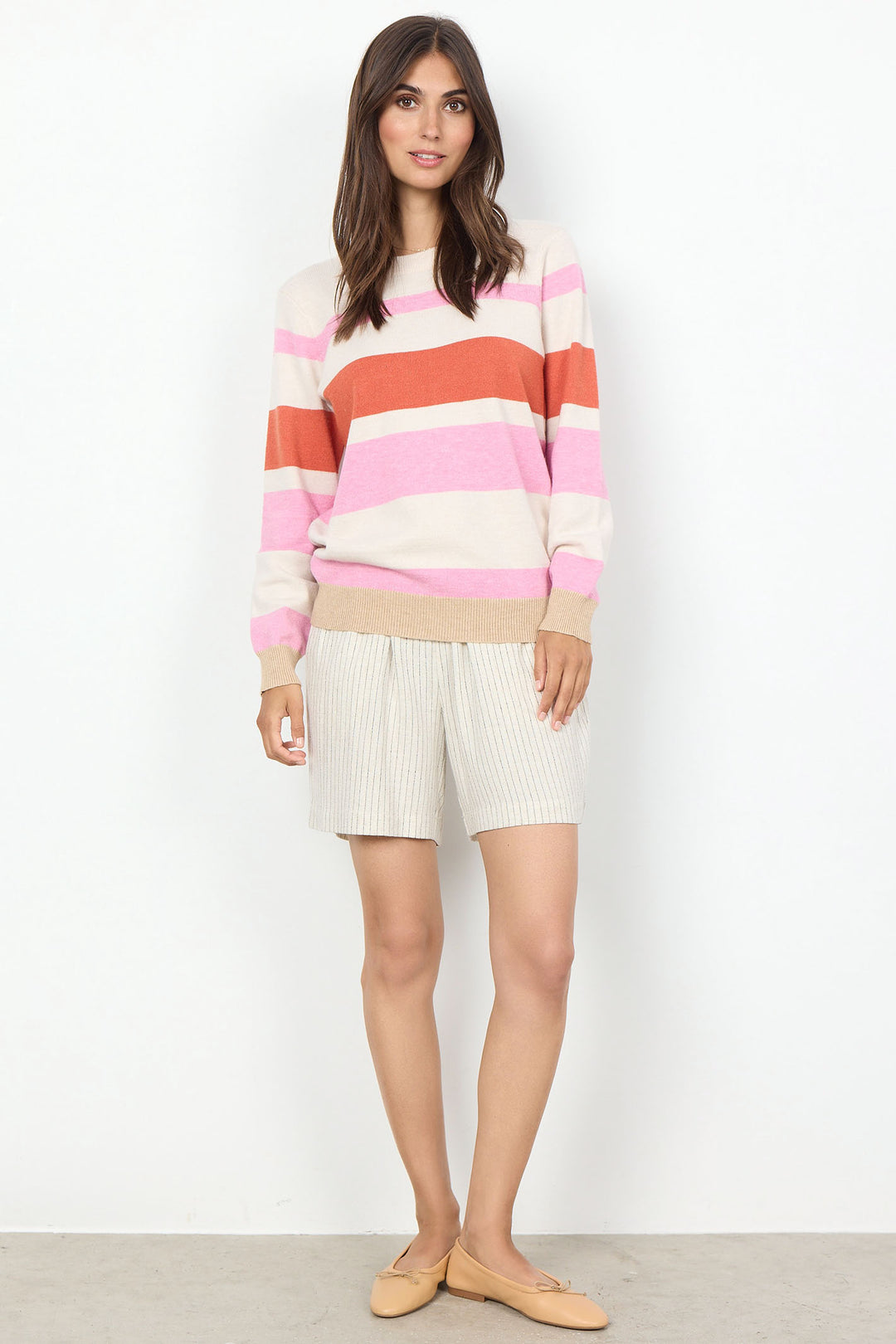 Soya Concept 33495-20 94615-8 SC-Kanita Pink Striped Jumper - Dotique